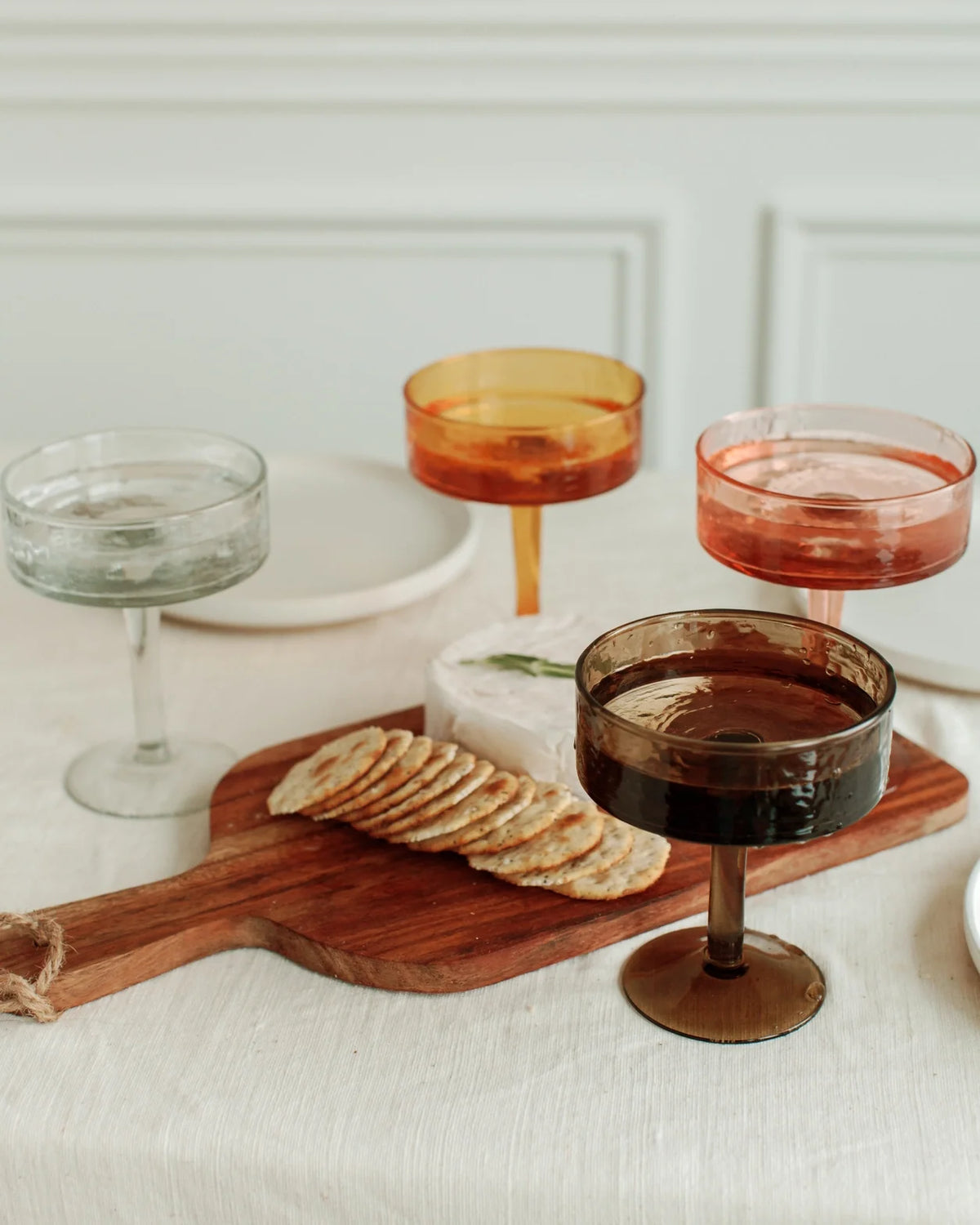 Handblown Hammered Coupe Glasses — Set of 2 — view 2