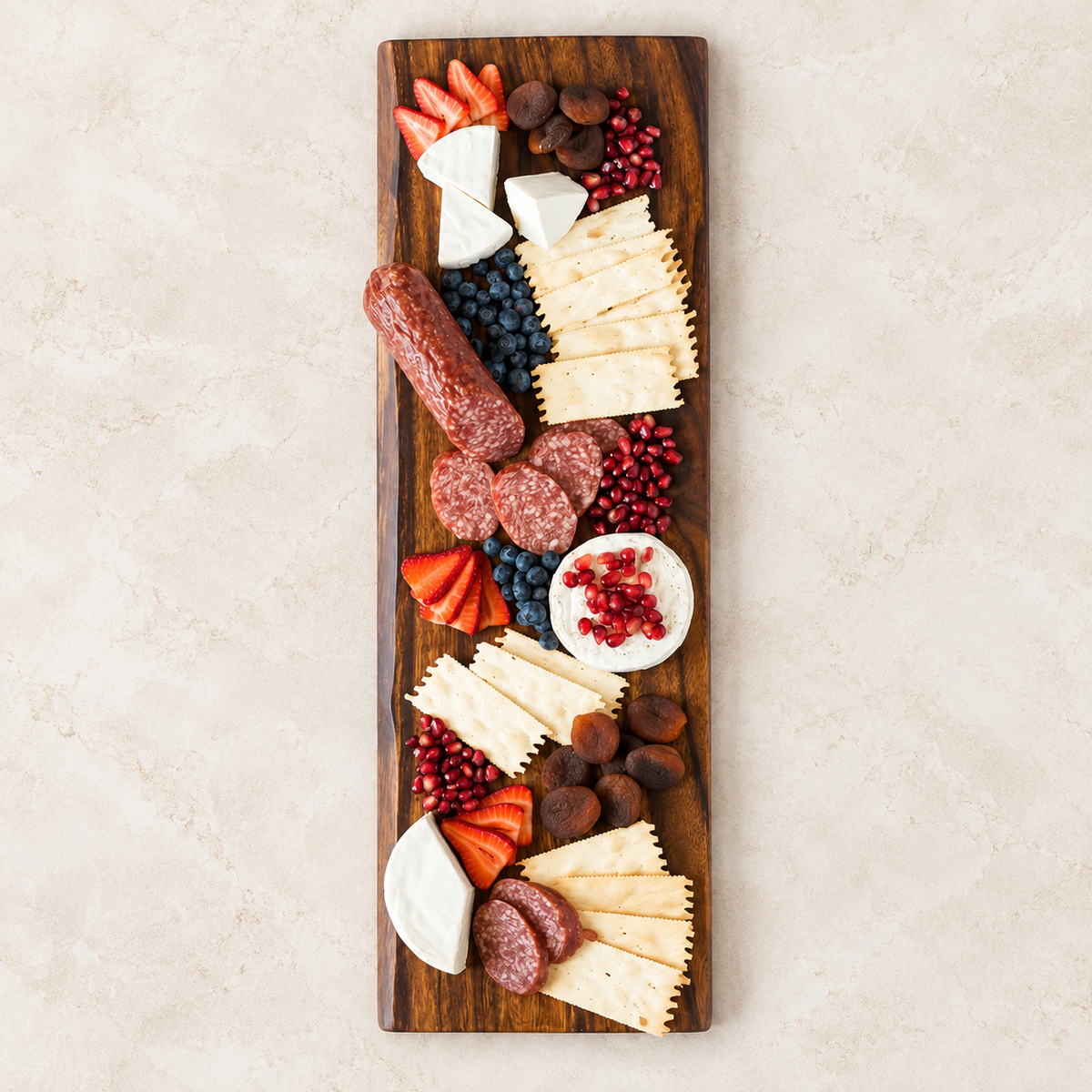 Acacia Live-Edge Serving Board — studio view