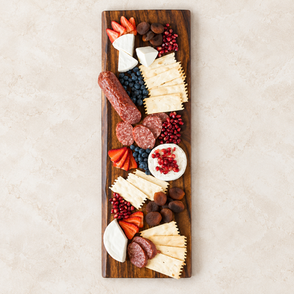 Acacia Live-Edge Serving Board — studio view