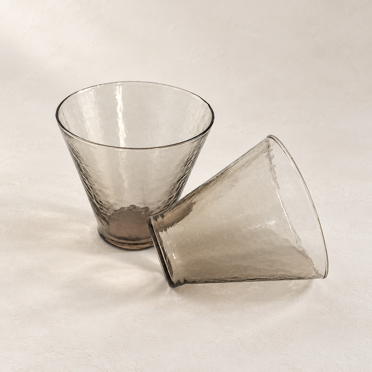 Handblown Hammered Dessert Glasses — Set of 2 — studio view