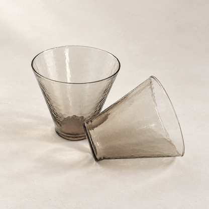 Handblown Hammered Dessert Glasses — Set of 2 — studio view