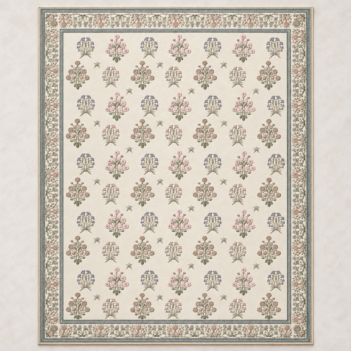 Aquene Ivory Washable Area Rug — closer view