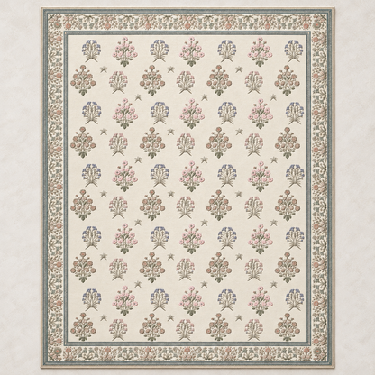Aquene Ivory Washable Area Rug — closer view