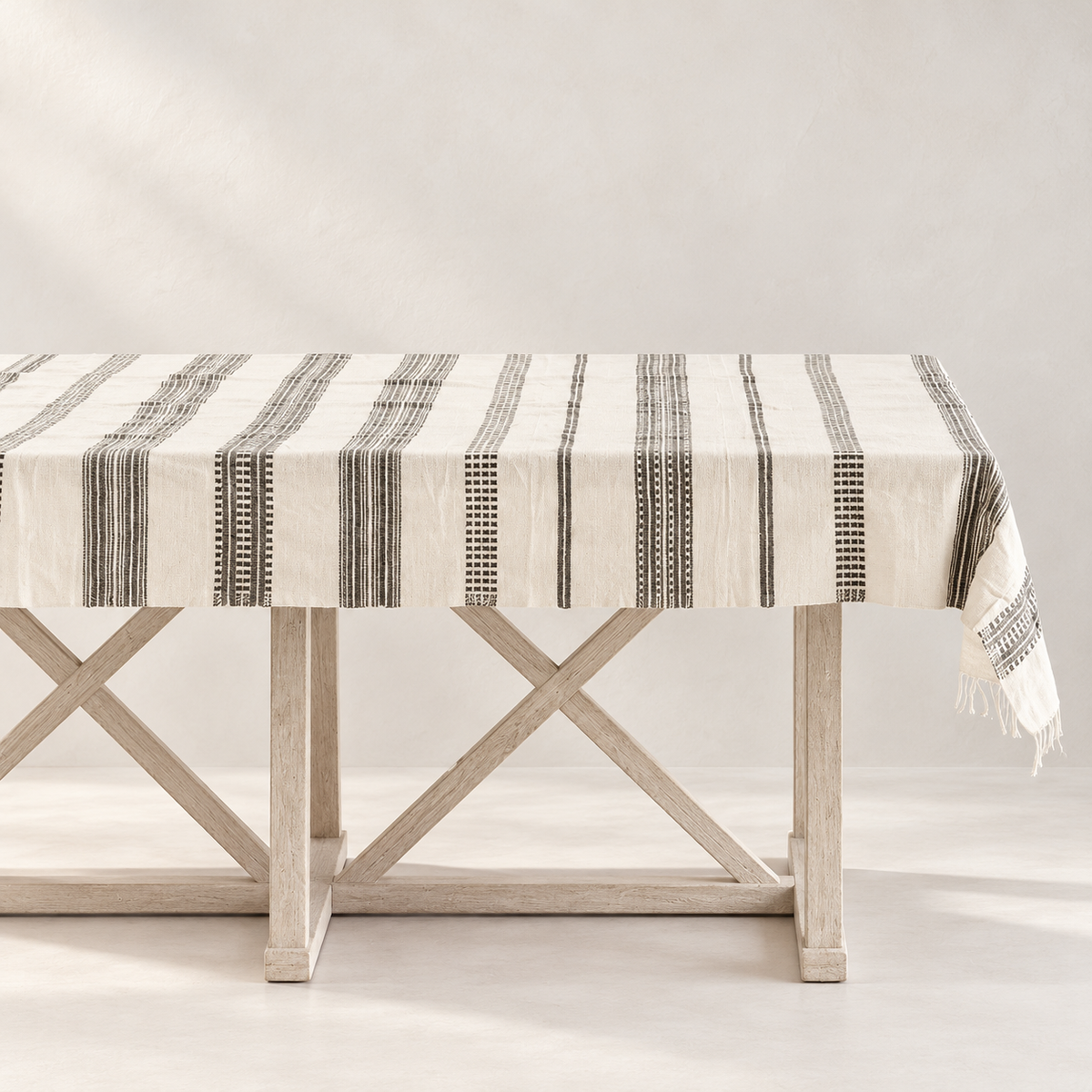 Aden Handwoven Cotton Tablecloth — studio view
