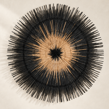 Eclipse Handwoven Palm Wall Hanging — closer view