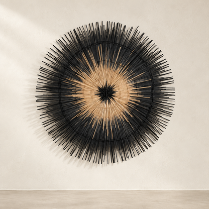 Eclipse Handwoven Palm Wall Hanging — studio view