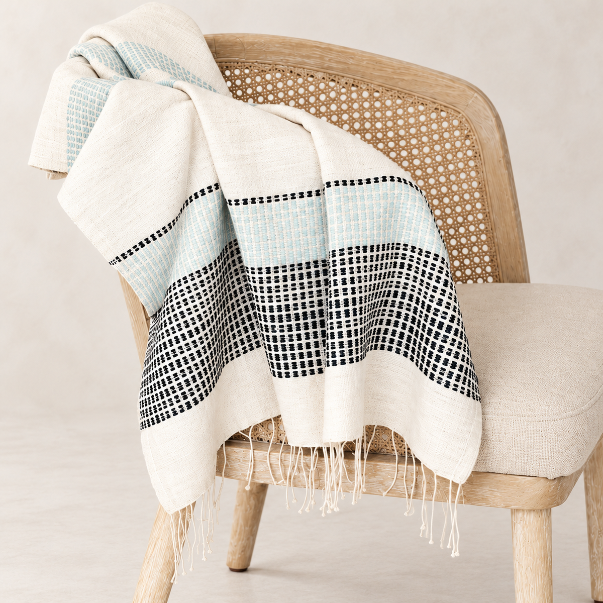 Camden Handwoven Cotton Throw — closer view