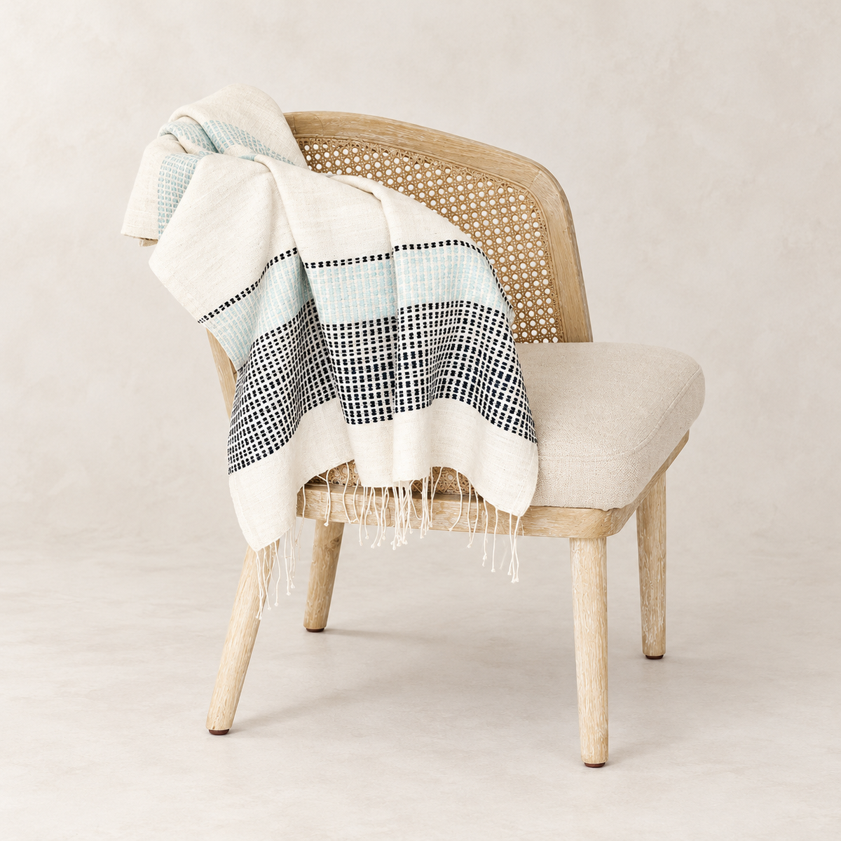 Camden Handwoven Cotton Throw — studio view
