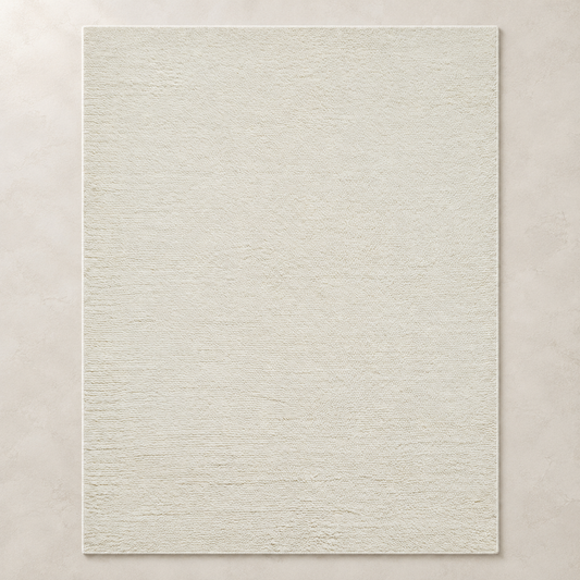 Kanuha Ivory Wool Washable Area Rug — studio view