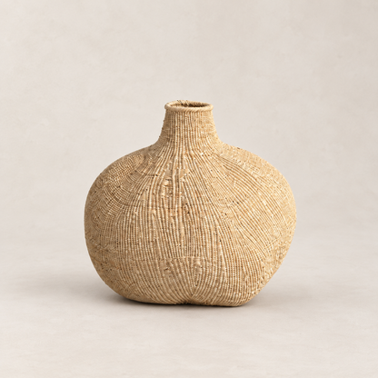 Garlic Tonga Sculptural Basket — studio view