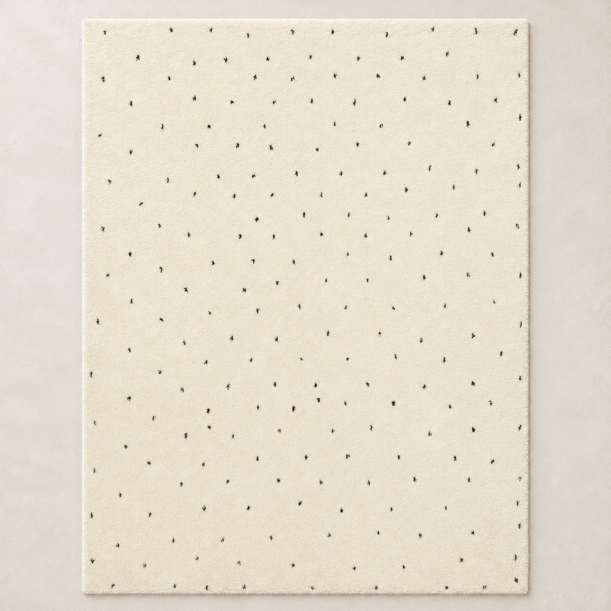 Cirila Dotted Wool Washable Rug — closer view