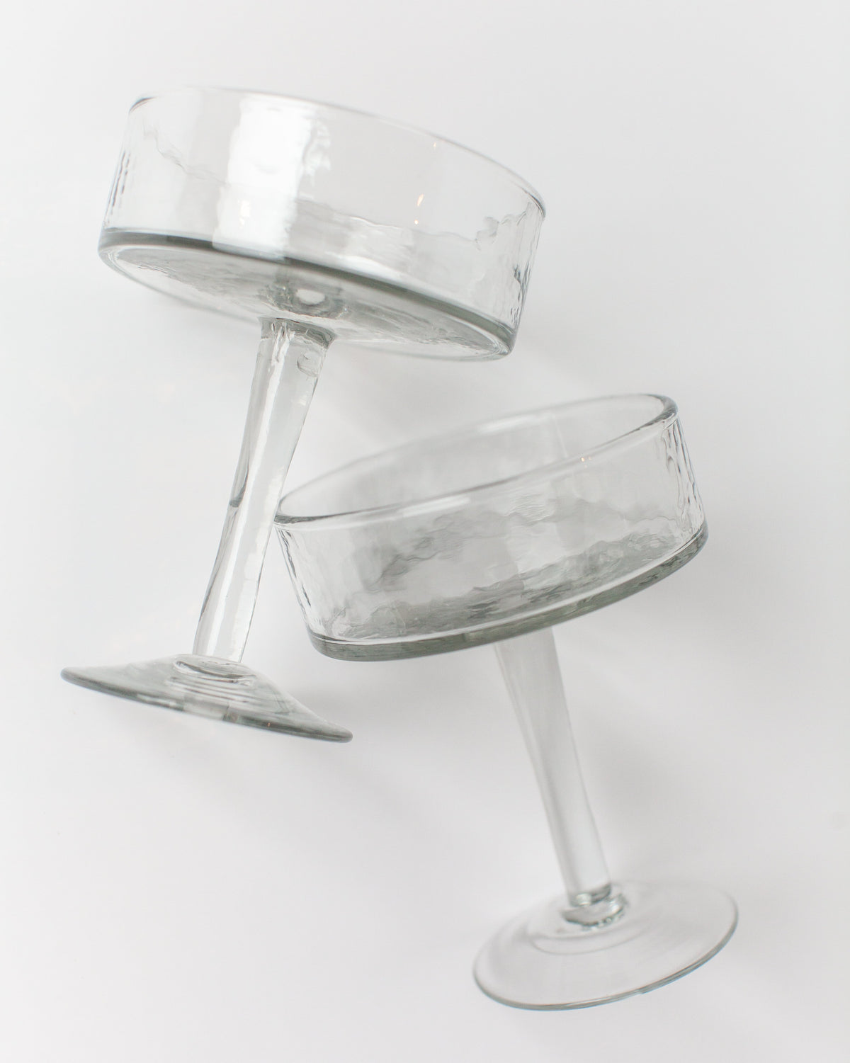 Handblown Hammered Coupe Glasses — Set of 2 — view 8