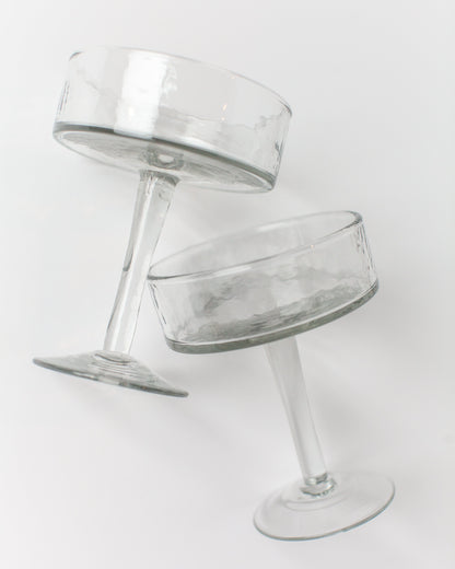Handblown Hammered Coupe Glasses — Set of 2 — view 8