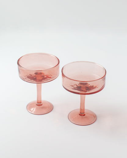 Handblown Hammered Coupe Glasses — Set of 2 — view 7