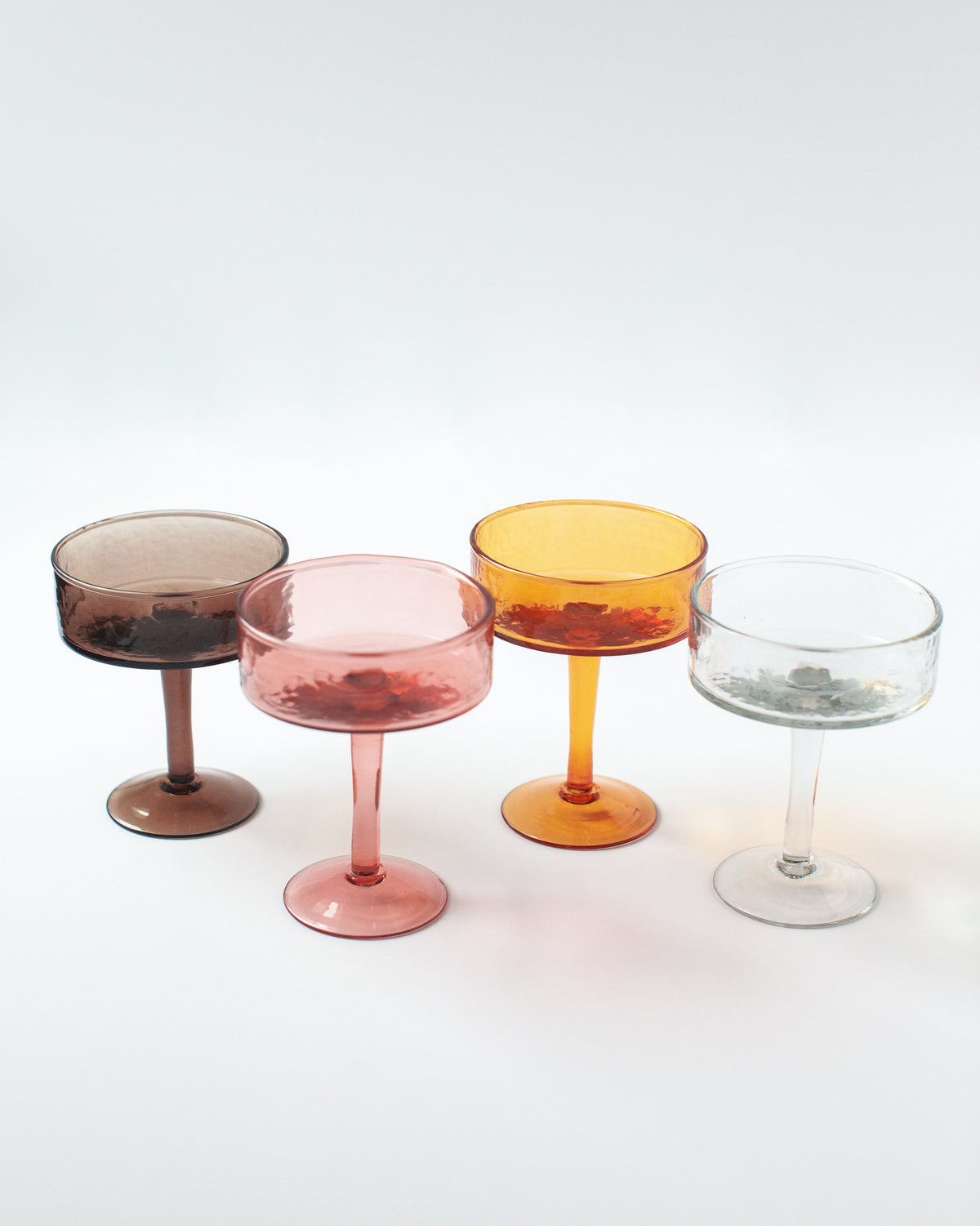 Handblown Hammered Coupe Glasses — Set of 2 — view 1