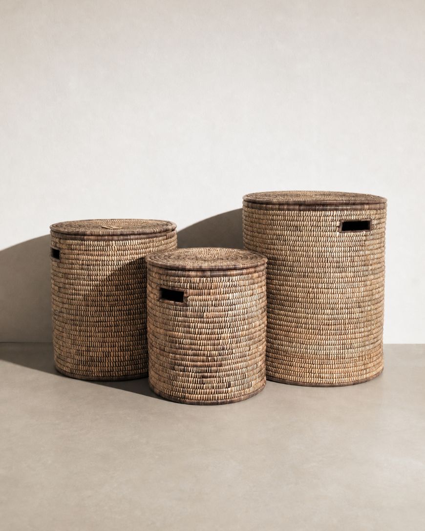 Malawi Handwoven Lidded Floor Basket — view 1