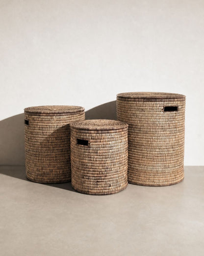 Malawi Handwoven Lidded Floor Basket — view 1